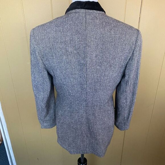 Evan Picone wool Blend women 12 three button blazer jacket w/velour collar - Picture 8 of 11